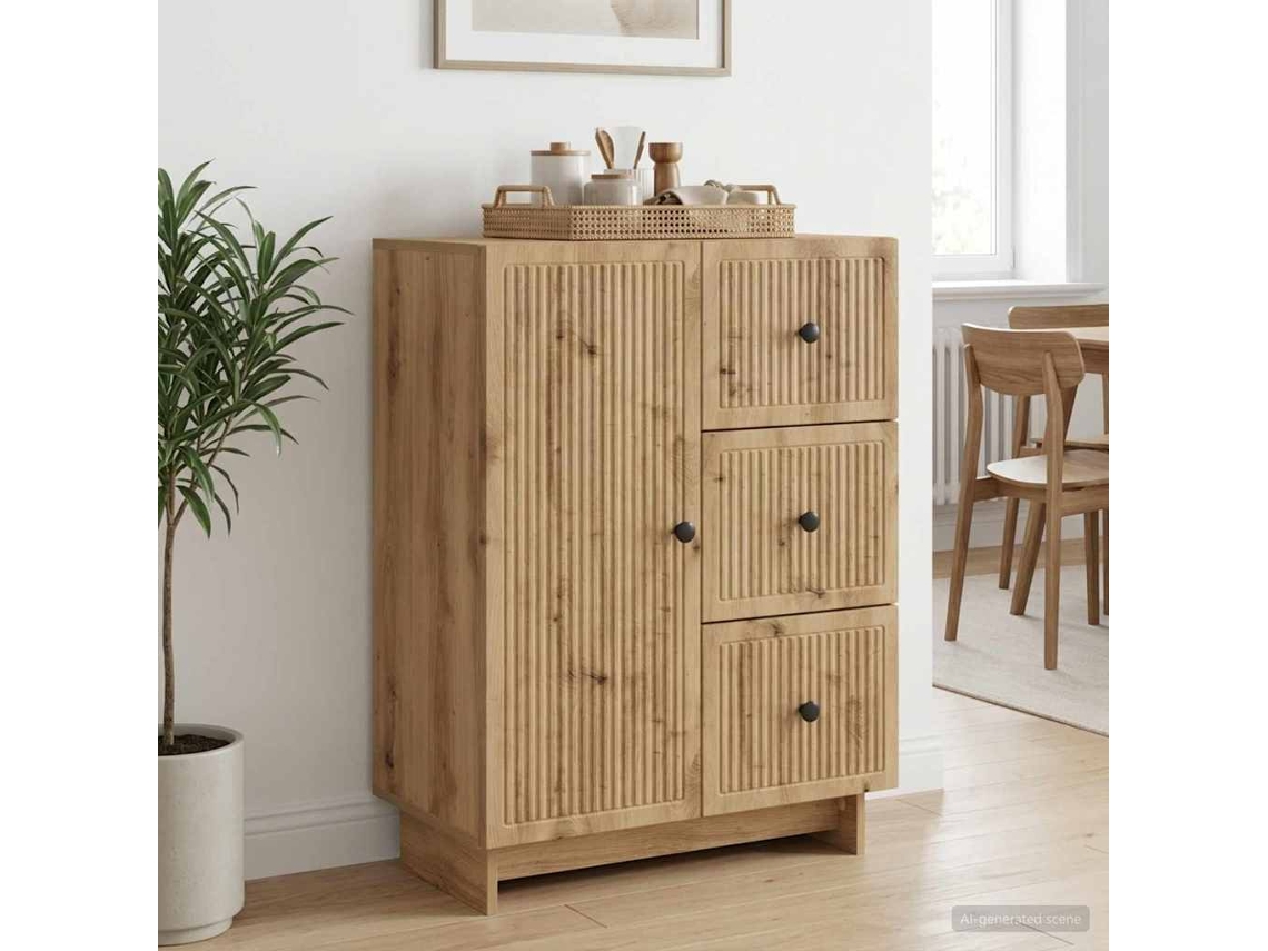 Vidaxl Buffet Carvalho Arttisan 66 X 34,5 X 90 Cm Derivados De Madeira