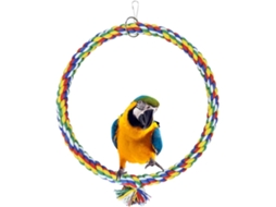 Balanço para Pássaros 25 Cm, Balanço de Algodão para Pendurar na Gaiola, Brinquedo a Mordidas, Brinquedos para Papagaios AQUAFORGE