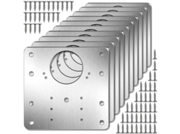 Placa De Reparo De Dobradiça Para Móveis 9x9 Cm Em Aço Inoxidável, Pacote Com 10 Unidades, Prata D971