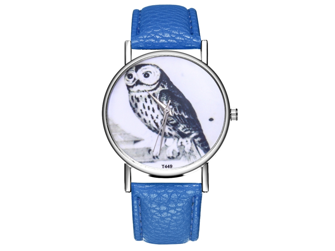Reloj De Cuero Moda Unisex Dial Redondo Cristal Zafiro Cuarzo
