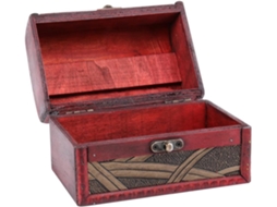 Caixa Joias Vintage Plástico Marrom Recipiente Resistente Armazenamento Sólido Madeira Doméstico Quarto Uso GOKOCO