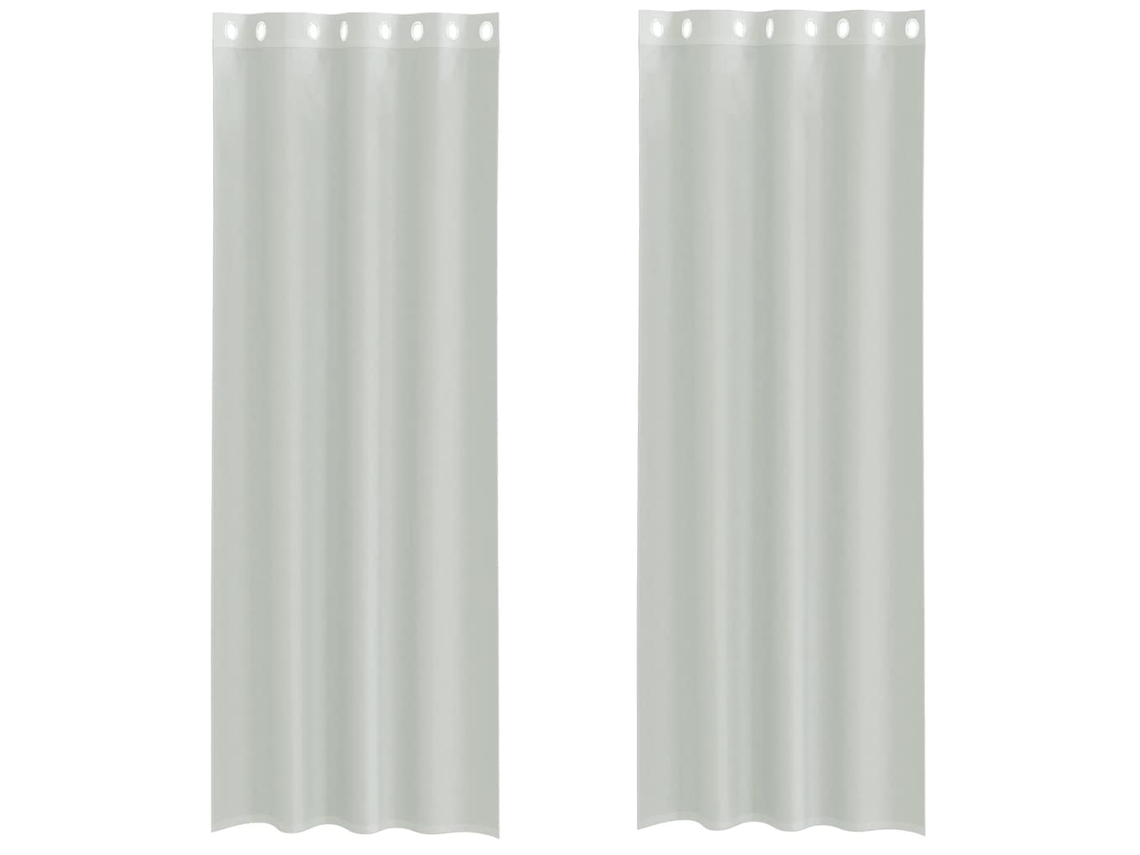 Maison Exclusive - Cortinas De Voile Com Ilhós 2 Pcs Cinzento-claro 140x260 Cm