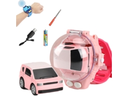Primerox brinquedo Carro Controle Remoto Mini com Relógio 2.4ghz Luz Led Presente para Crianças 3+