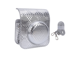 Funda Portátil Para Cámara Instantánea De Pu Protectora Con Correa Ajustable Para Viajes Plata