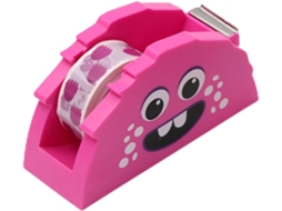Dispensador de Fita Adesiva Pequeno Vanzack, Design Kawaii Animado, Material PP Durável, Cortador Integrado
