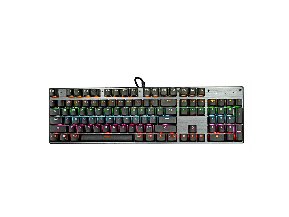 Teclado Mecânico Compacto Com Fio, Teclado Retroiluminado Por Led, Teclado Mecânico Para Jogos 2 Em 1 E Uso Em Escritório, 104 Teclas Aquaforge