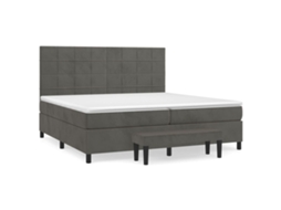 Cama com Molas e Colchão Veludo Cinzento Escuro MAISON EXCLUSIVE (200x200 cm)