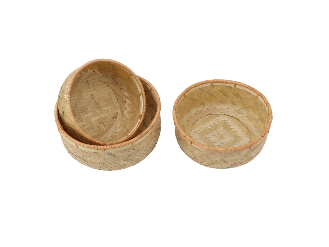 3 cestos de armazenamento de tecidos, tigelas decorativas, grande capacidade em S/MARCA