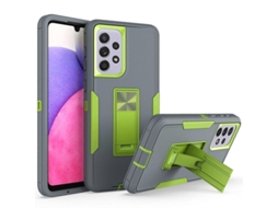 2026 capa para Samsung Galaxy A33 5g Anti queda Pc+tpu com Suporte Integrado e Lâmina de Metal Cinza Escuro Verde