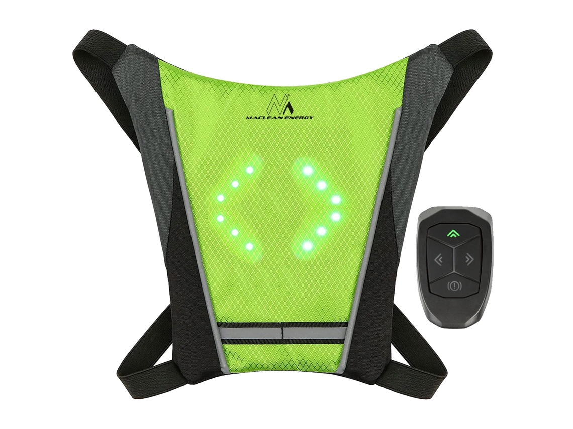 Colete Refletivo Led, Controle Sem Fio, Uso Versátil Ao Ar Livre, Verde, Unissex