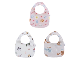 Babadores de Algodão Estampados 3 Peças para Recém-nascidos, Avental para Babando Bebês, Pano para Esfregar, Forte e Absorvente Alimentação Babadores