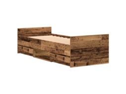 Conjunto 1 Estrutura De Cama Moderna Vidaxl Castanho Derivados De Madeira (193 X 78 X 50 Cm)