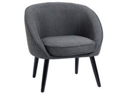 Estrona Lounge Estofada, Linho, 71x65x75cm, Cinza | S/MARCA