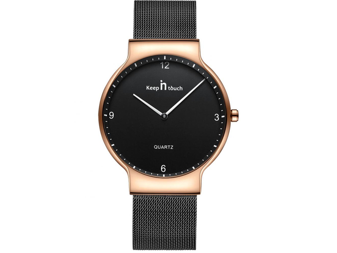 Reloj De Pareja De Aleación Con Esfera Redonda Display Analógico Cuarzo (hombre Negro)