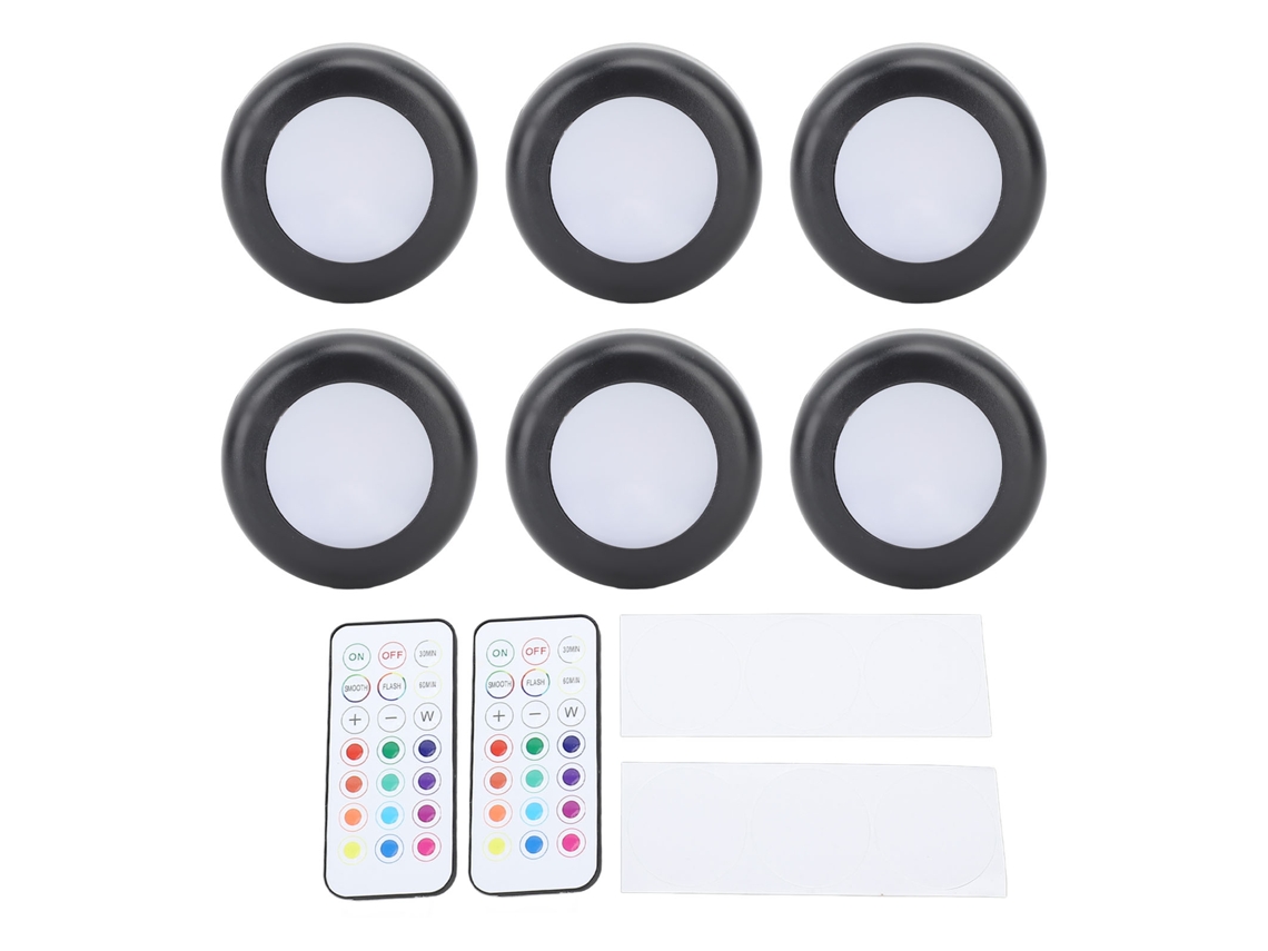 Luzes de Disco Led RGB com controle remoto, dimmer, timer, bateria para armários, sem fio | S/MARCA