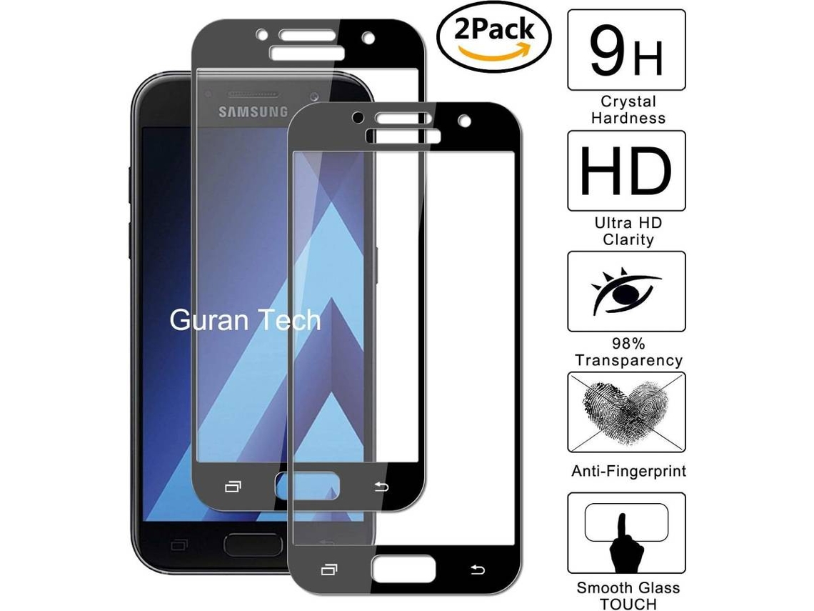 Película Vidro Temperado Samsung Galaxy A3 2017 A320F HONGWE. Cobertura Completa Preto