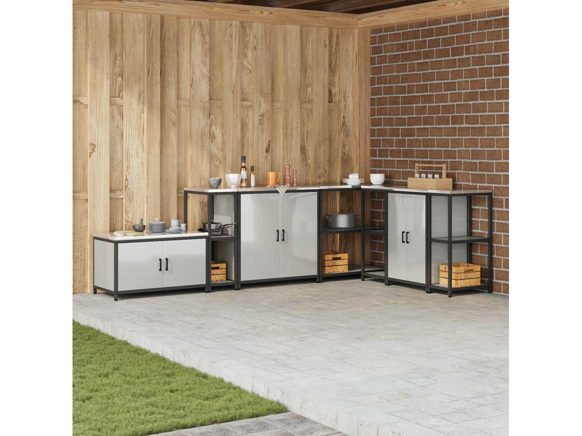 Vidaxl Estante De Cozinha Hattem Prateado 30 X 50 X 92 Cm Aço