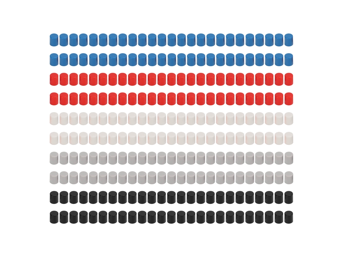 Capas de Botão de Pressão ABS 6 Pinos | S/MARCA