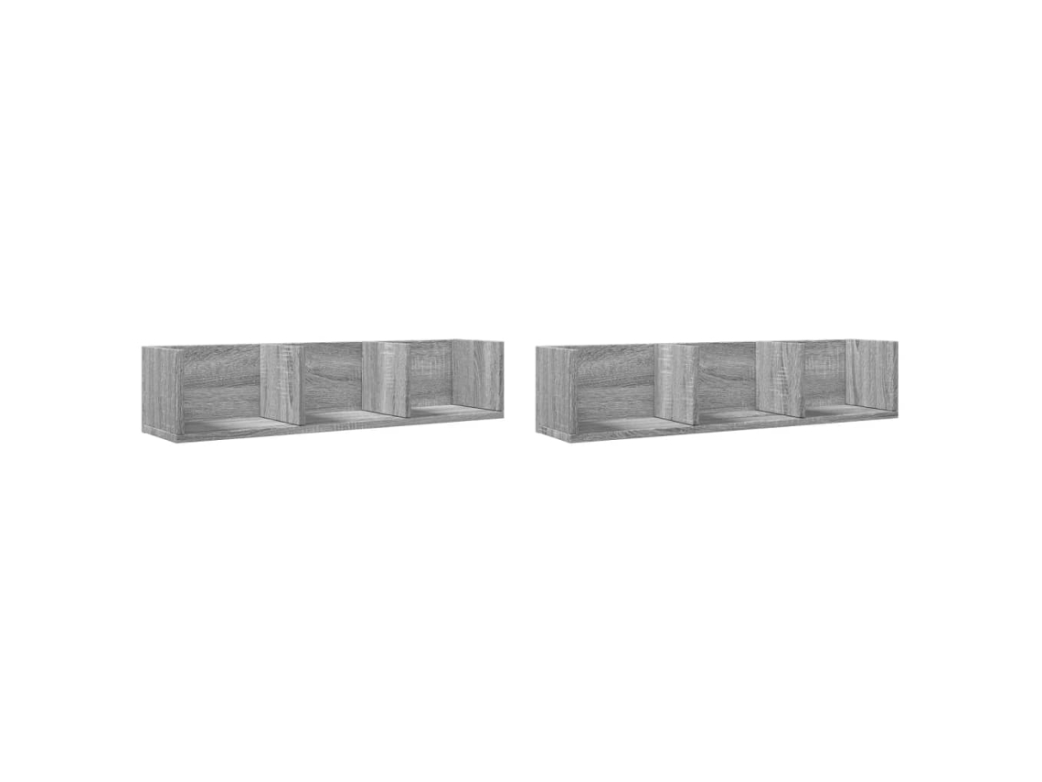 Conjunto de 2 Armários de Parede Madeira Cinza Sonoma MAISON EXCLUSIVE 75x18x16,5 cm