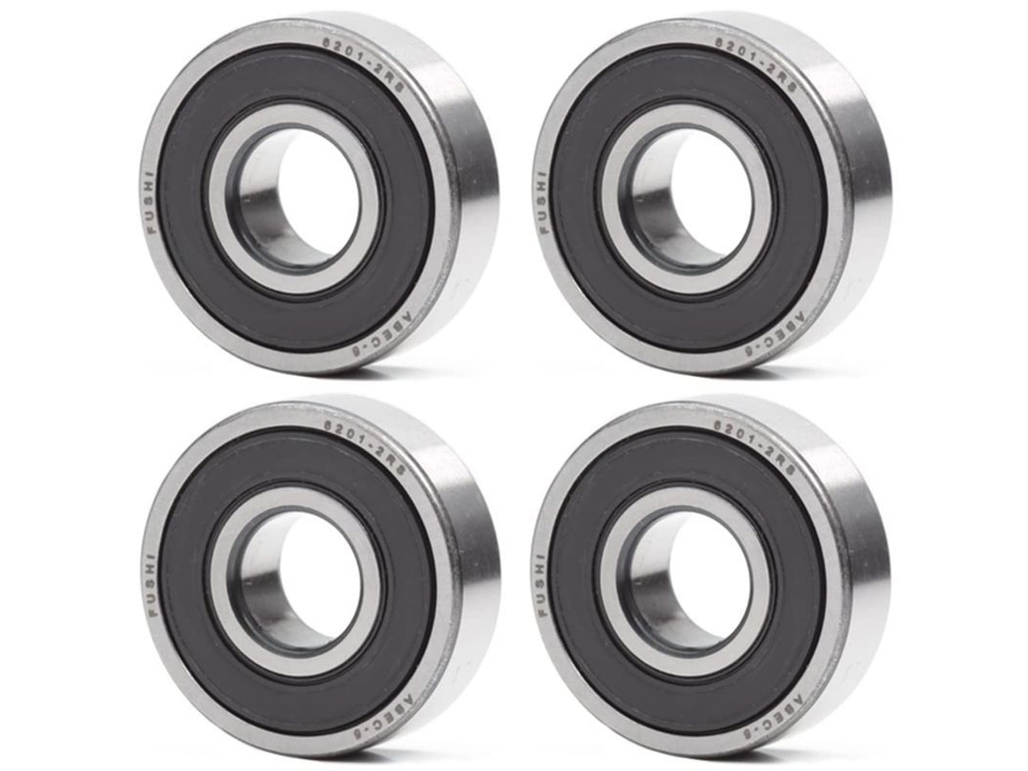 Rodamiento de Bola 6201 2rs 12x32x10mm Doble Junta de Goma Abec 5 Pre lubricado 4 Piezas