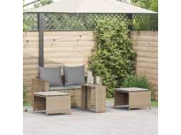 Vidaxl 5 Pcs Conjunto Sofás De Jardim C/ Almofadões Empilhável Vime Pe
