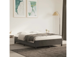 Vidaxl Estrutura de Cama Sem Colchão 140x190 Cm Veludo Cinzento escuro