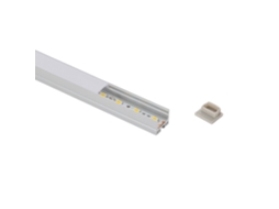 Perfil de Alumínio de Superfície com Cobertura Contínua para Fita de Led até 13mm Alumínio 2M Branco Translúcido