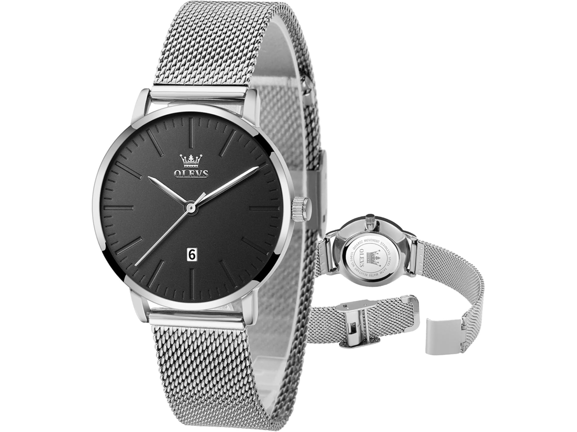 Lurelia Relógio Feminino, Movimento De Quartzo, Data/calendário, Aço Inoxidável