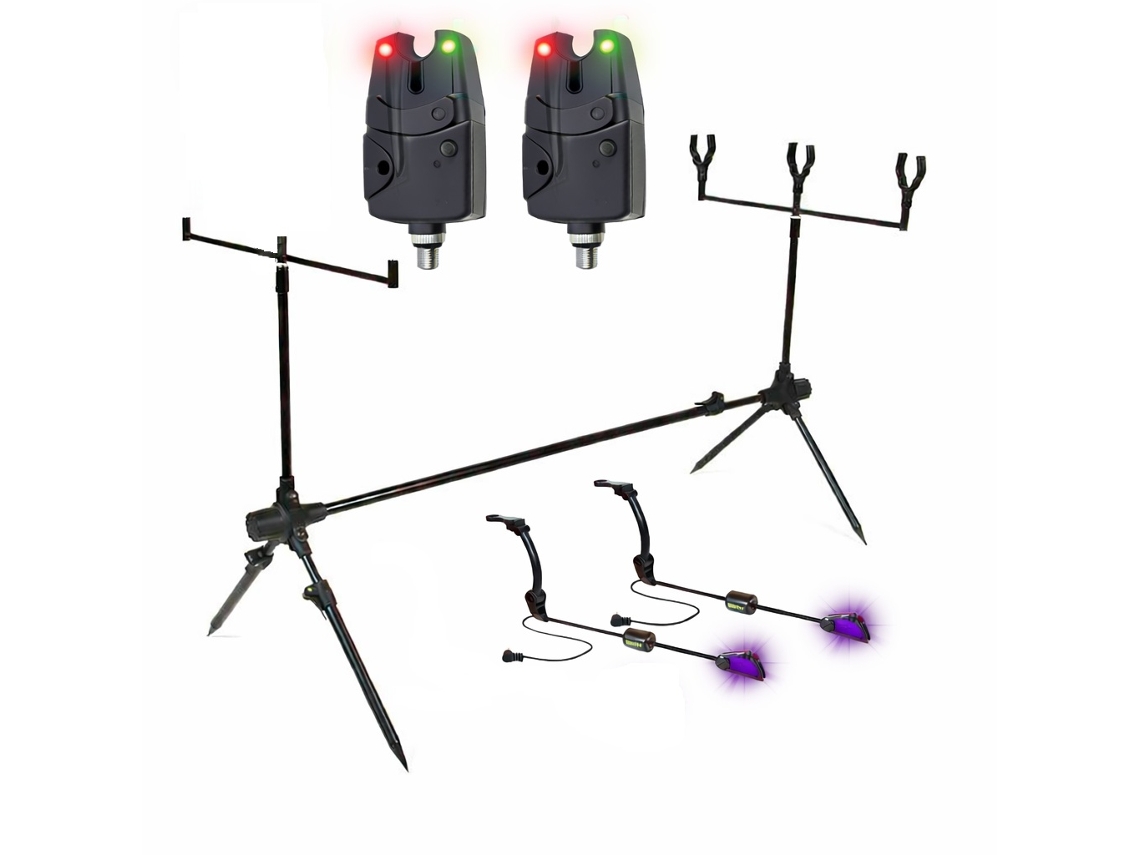 Base Rod Pod Set 2 Alarmes E Indicadores Preto Carpa