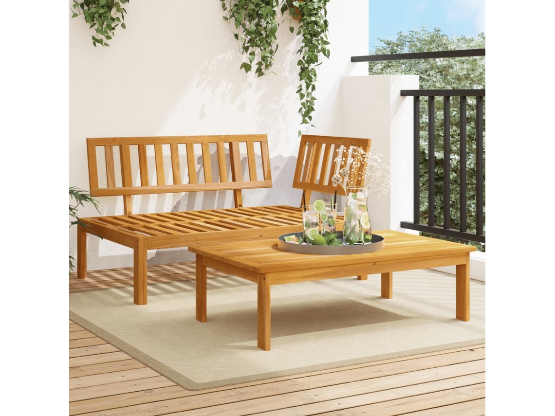 Vidaxl Conj. Sofás De Paletes 2 Pcs P/ Jardim Madeira De Acácia Maciça