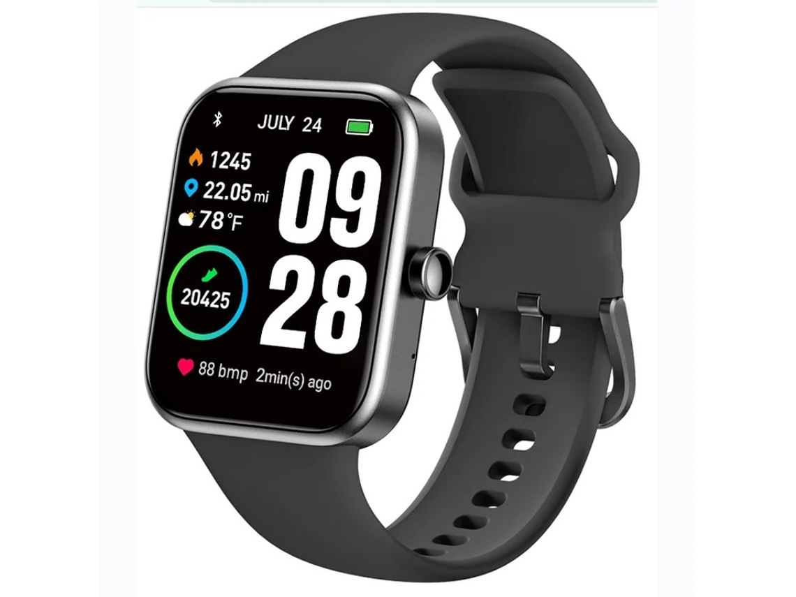 Smartwatch Com Chamadas Bluetooth Monitoramento de Frequência Cardíaca Sono E Modos De Esports Ao Ar Livre Preto Yizhood