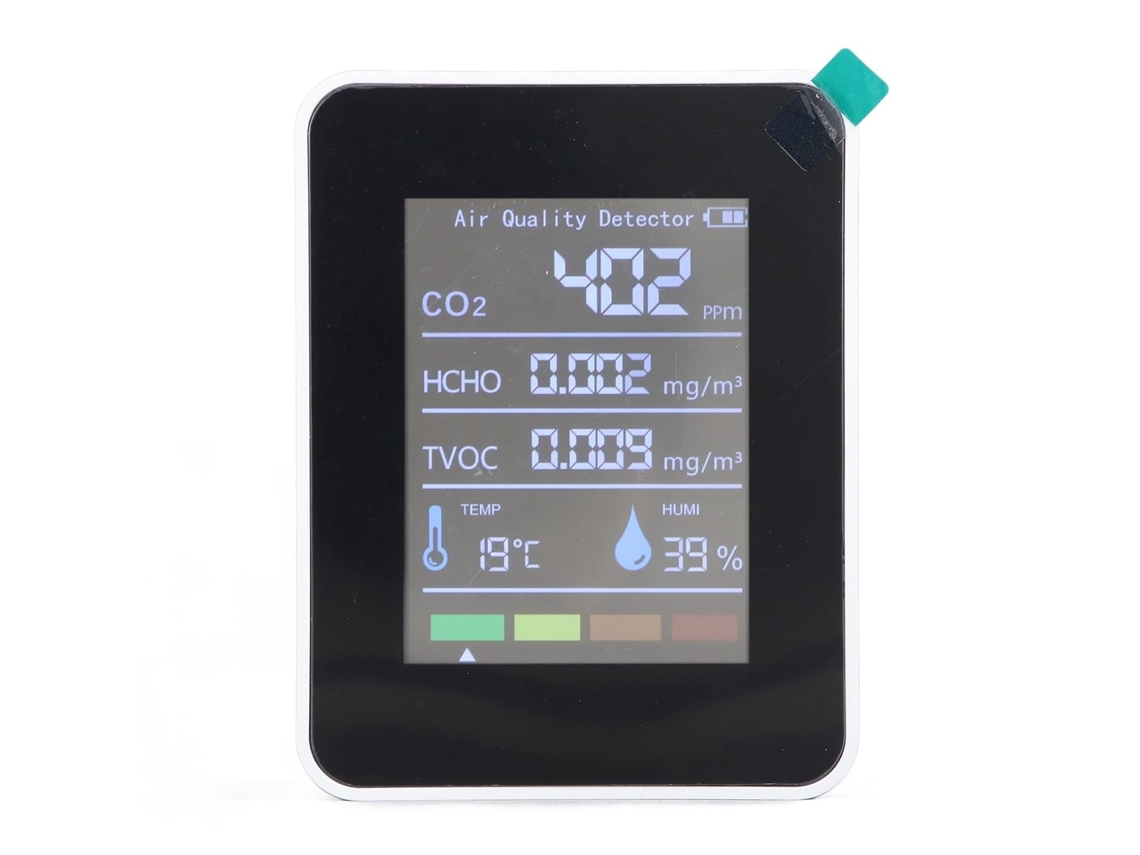 Monitor De Qualidade Do Ar, Material Abs, Ecrã Lcd, Detecção De Co2, Hcho