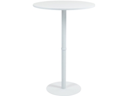 Mesa De Bar Redonda Hereford Branco/ Branco. 75 Cm