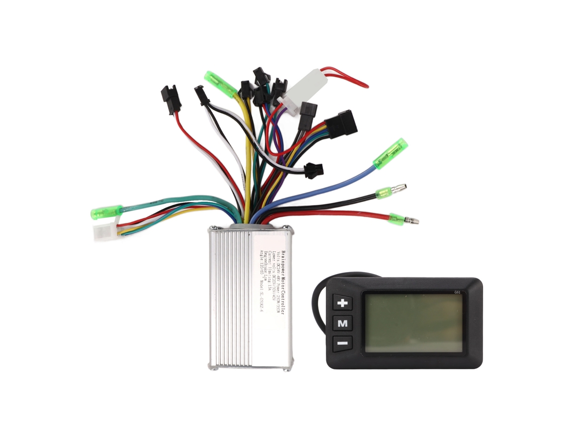 Kit de controlador de bicicleta elétrica com motor sem escovas e painel LCD 24‑48v 250w 350w