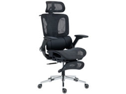Cadeira De Escritório Com Encosto Reclinável E Alto Suporte Lombar Transpirável Apoios De Braço 4d E De Cabeça Ajustável 67x74x113-132 Cm Preto