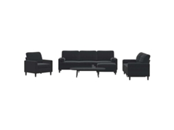 Vidaxl 4 Pcs Conjunto De Sofás Com Almofadões E Rolos Veludo Preto