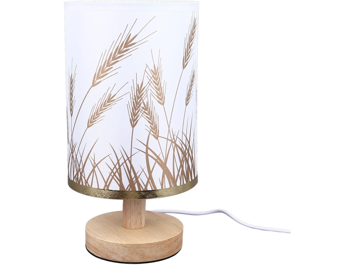Luminária de mesa USB para ambientes pequenos, brilho ajustável, luz LED para decoração de mesa, cúpula de madeira.