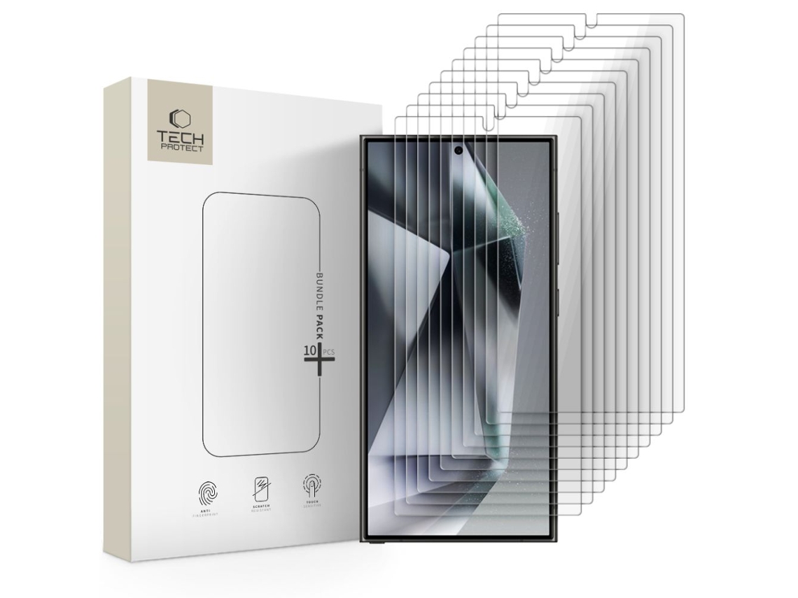 Kit Com 10 Películas De Vidro Temperado Tech-protect Para Tela Ultratransparente Do Galaxy S24