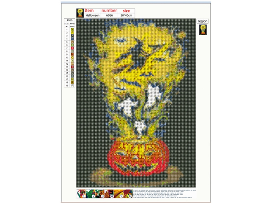 Laxiscreed Decoração Halloween Com Pintura De Diamante Diy - Pintura Completa Com Diamantes