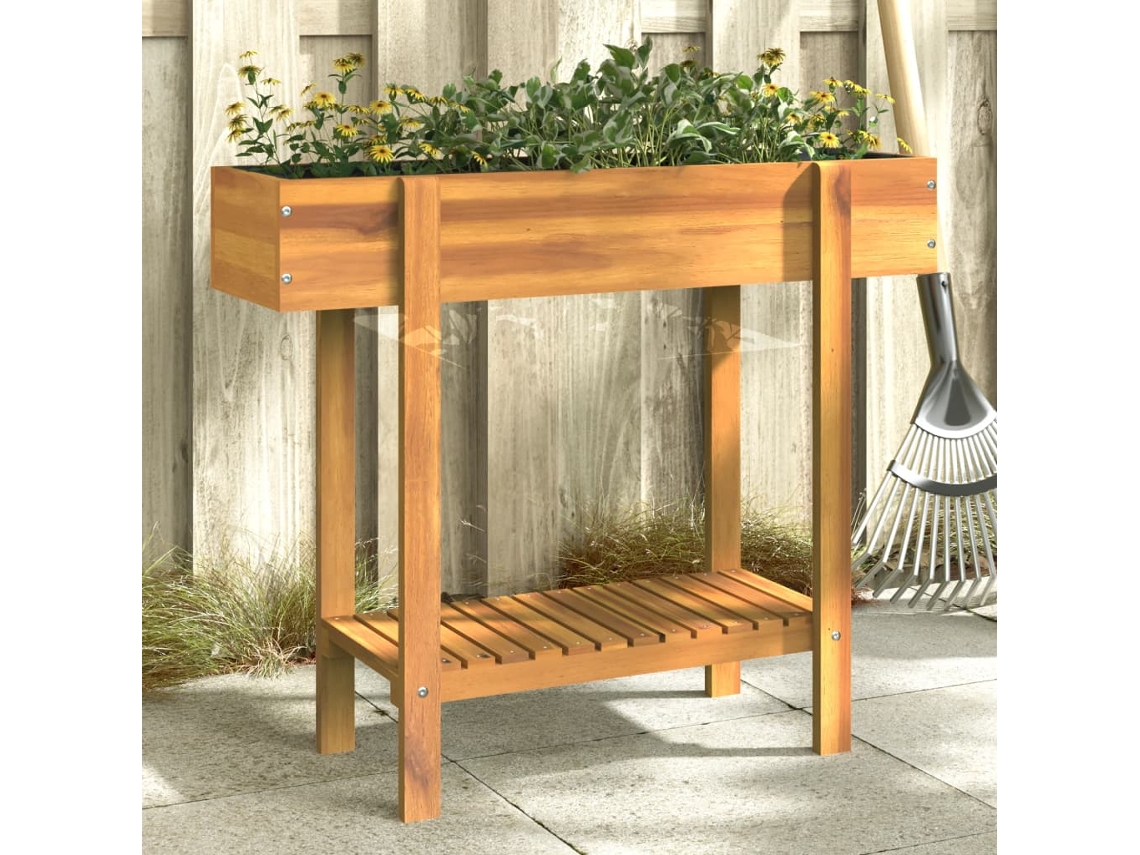 Vidaxl Canteiro Elevado De Jardim 90x30x75 Cm Madeira Acácia Maciça
