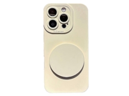 Capa Para Iphone 16 Pro Max Com Proteção De Bordas Retas Tpupc E Suporte Espelhado