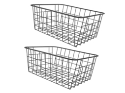 Cesto de armazenamento de ferro anti ferrugem para freezer, grande capacidade, 2pcs, preto em S/MARCA