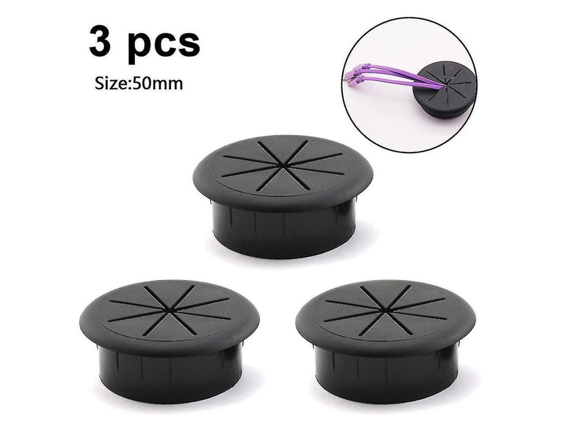 2026 3 Pcs Grommets de Mesa para Cabelos Tampas de Buraco Preto Abs para Escritório Pc Mql