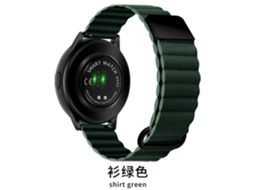 Pulseira De Couro Com Fecho Magnético Invertido Para Samsung Galaxy Watch6 Huawei Gt Series Gt4 Pro, Verde Camisa, 20mm