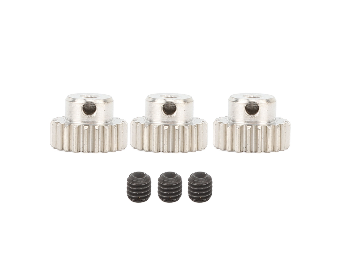 Mali 3pcs Engrenagem de Motor de Metal com Parafusos Módulo M0.6 Diâmetro de Buraco 3.175mm para Carro Rc 1/10 Caminhão 21t