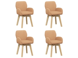 Vidaxl Cadeiras De Jantar Giratórias 4 Pcs Bouclé Bege 54 X 58 X 87 Cm
