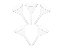 Conjunto De 5 Funis De Vidro Branco Para Experimentos De Química, Fáceis De Usar.
