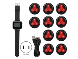 Ctw06+ctt23 Receptor De Relógio Móvel Sem Fio 10 Pager De Enfermagem Sem Fio Vermelho+preto
