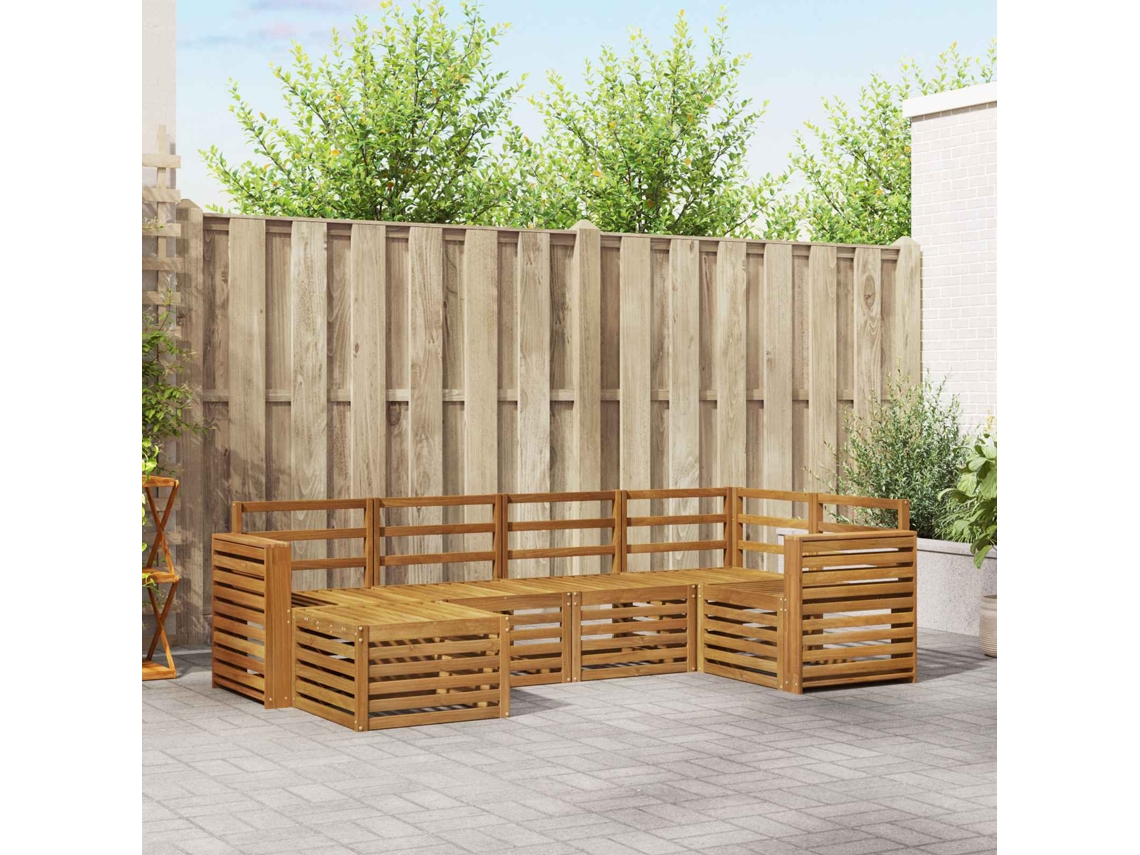 Vidaxl Conjunto De Sofás Para Exterior 6 Unid. Natural Poliéster