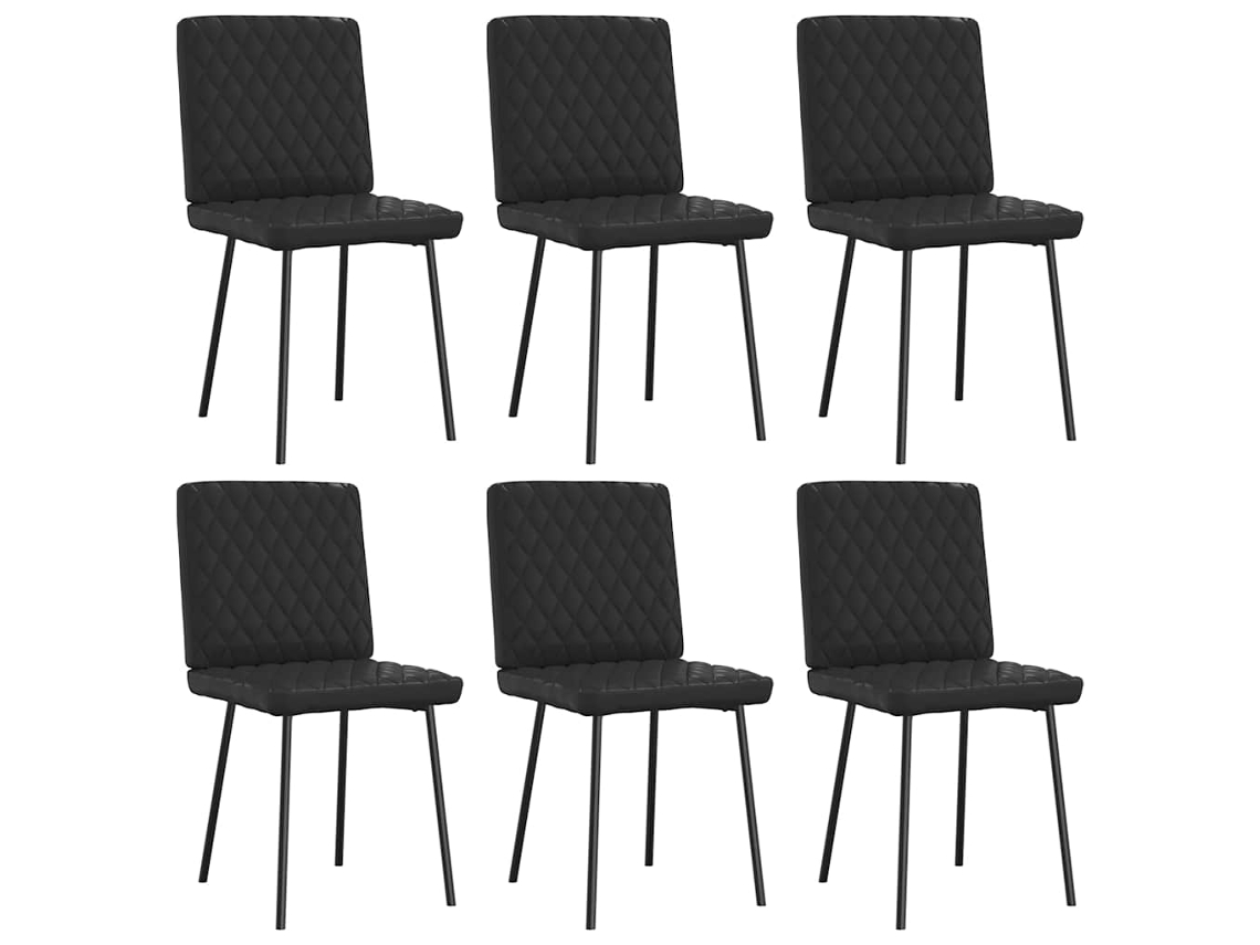 Vidaxl Cadeiras De Jantar 6 Pcs Couro Artificial Preto